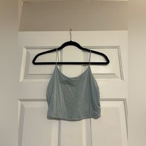 Garage Spaghetti Strap Cropped Blue Tank Top Size S